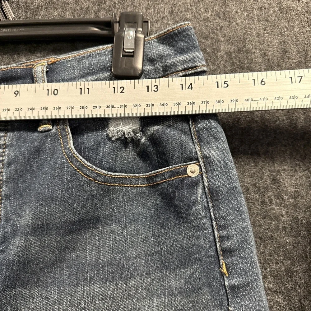 Jessica Simpson High Waist Distressed Denim Short Sz 8/29 Frayed Hem‎ Button Fly